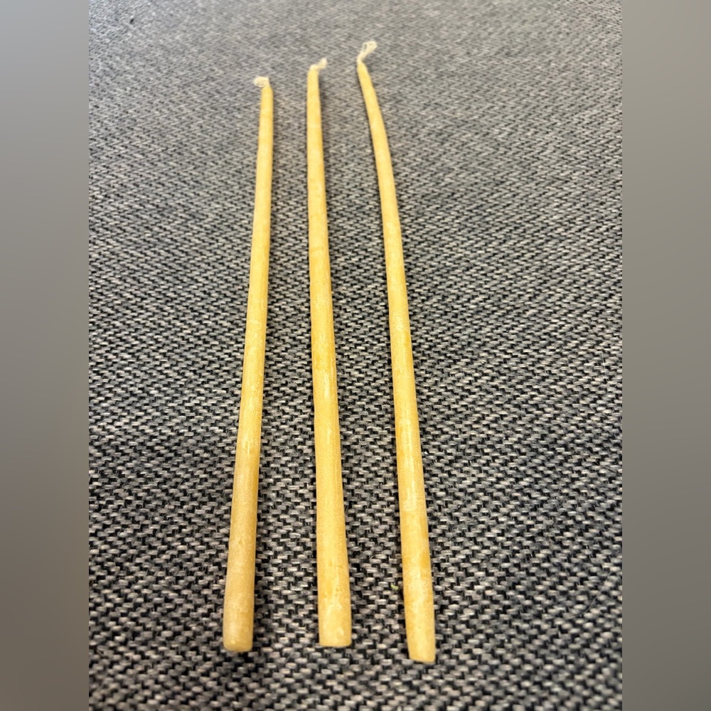 Handmade Beeswax Taper Candles (3)